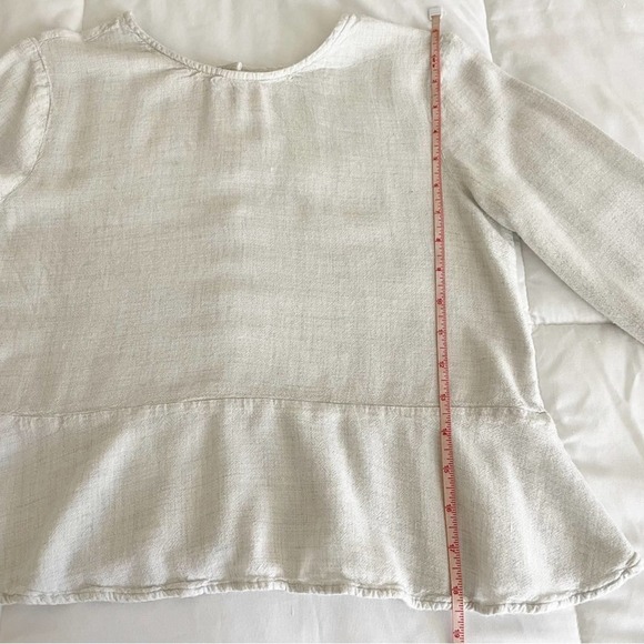 CLOTH & Stone Back Button Long Sleeve Peplum Top Size Extra Small - Picture 9 of 10